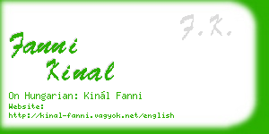 fanni kinal business card