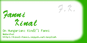 fanni kinal business card